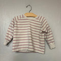 little prince and sister cream and purple striped girls pullover 5Y