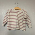 little prince and sister cream and purple striped girls pullover 5Y