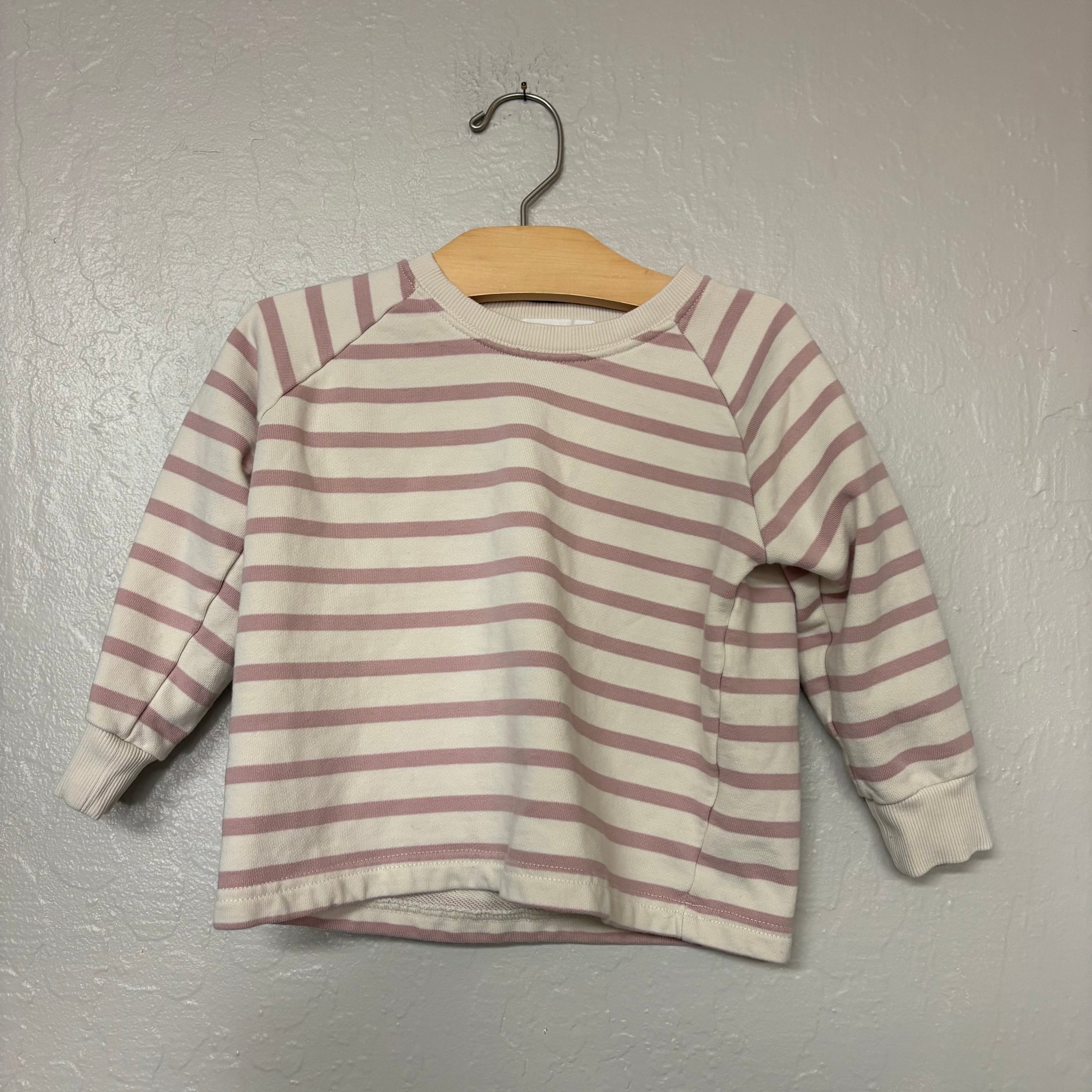 little prince and sister cream and purple striped girls pullover 5Y