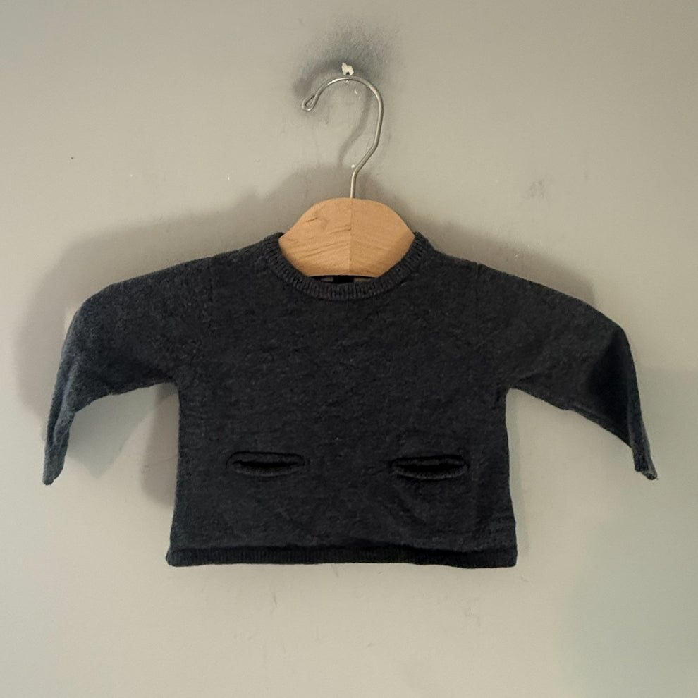 zara gray gender neutral sweater 1-3M