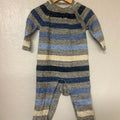 baby gap boys' gray striped romper 6-12M