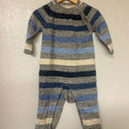 baby gap boys' gray striped romper 6-12M
