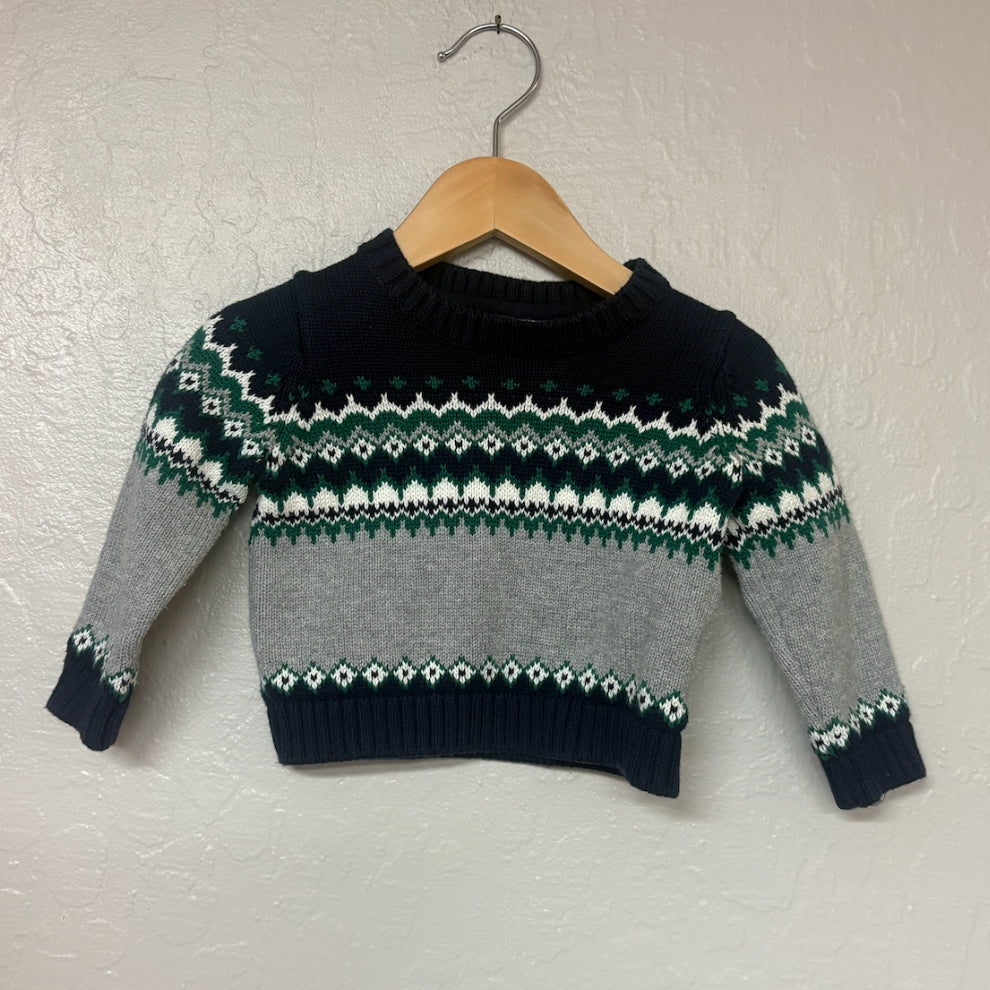 janie and jack boys' gray and navy sweater 3-6M