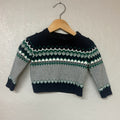 janie and jack boys' gray and navy sweater 3-6M