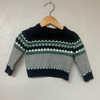 janie and jack boys' gray and navy sweater 3-6M