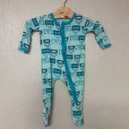 kicked pants boys blue footie 3-6M