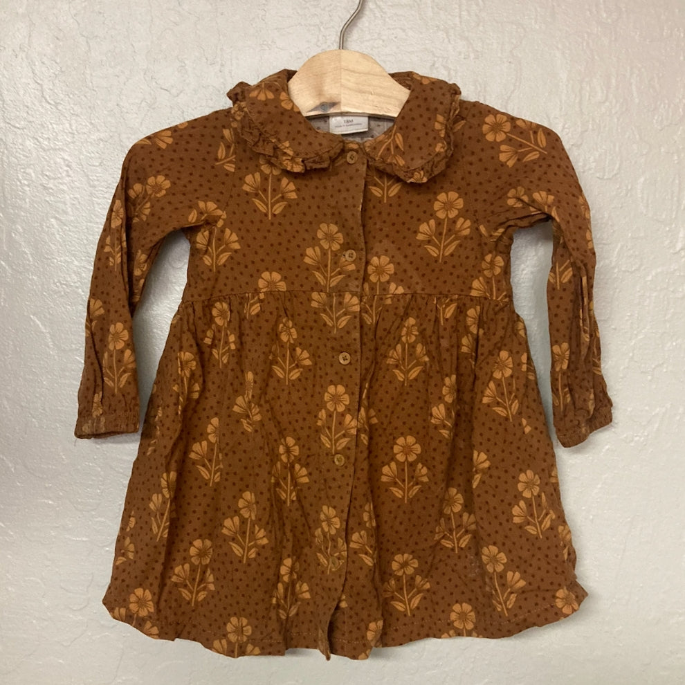 little co. burnt orange floral dress 18M