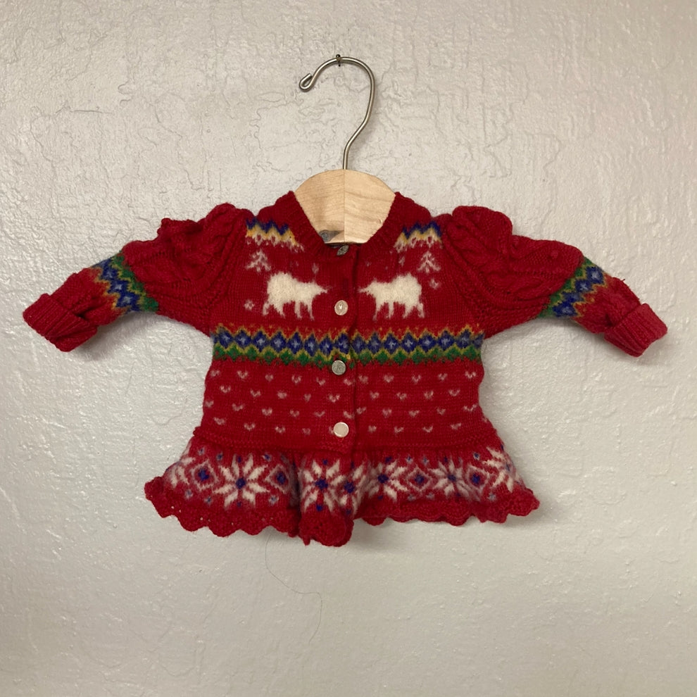 Ralph Lauren Red Girls Cardigan 3M