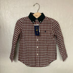 ralph lauren boys' red plaid button-down 4Y NWT