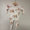 milkbarn elephant print girls' footie 6-9M