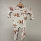 milkbarn elephant print girls' footie 6-9M