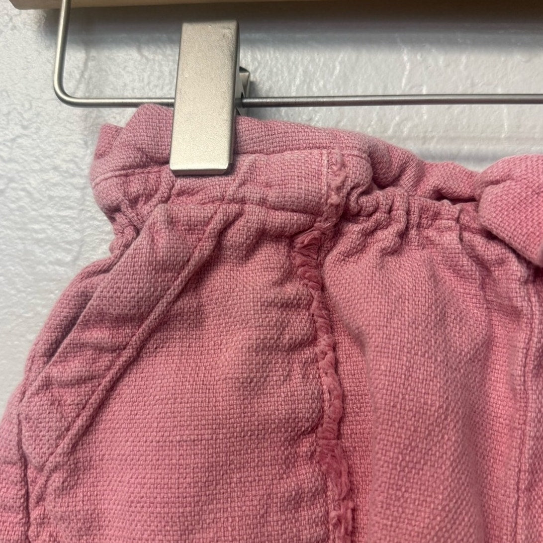 zara girls' linen pink shorts 3-4Y