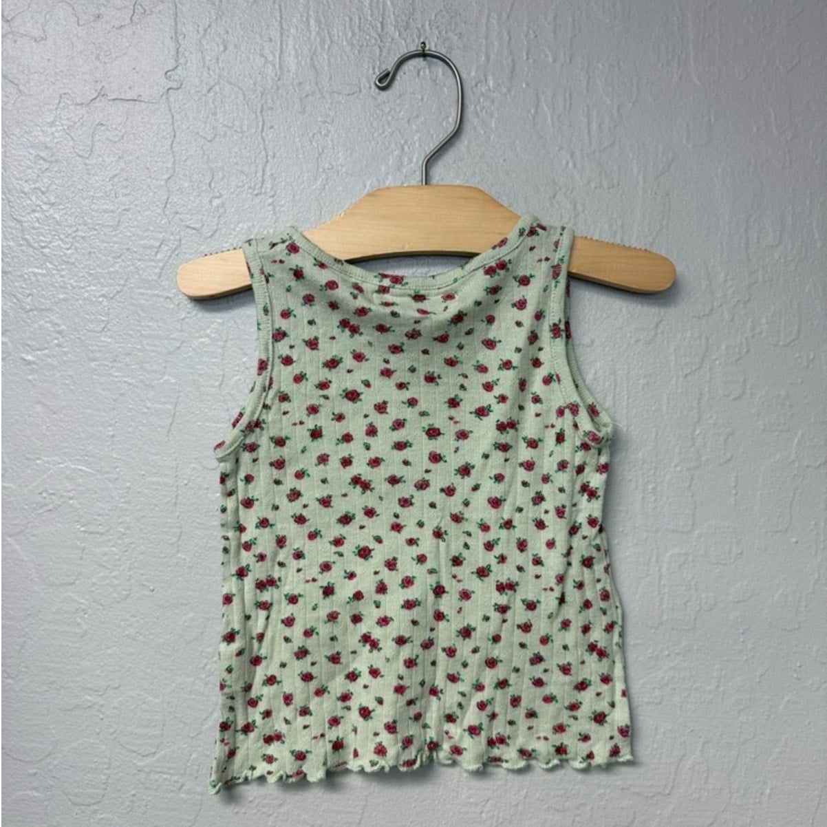 zara green pointelle floral 5Y