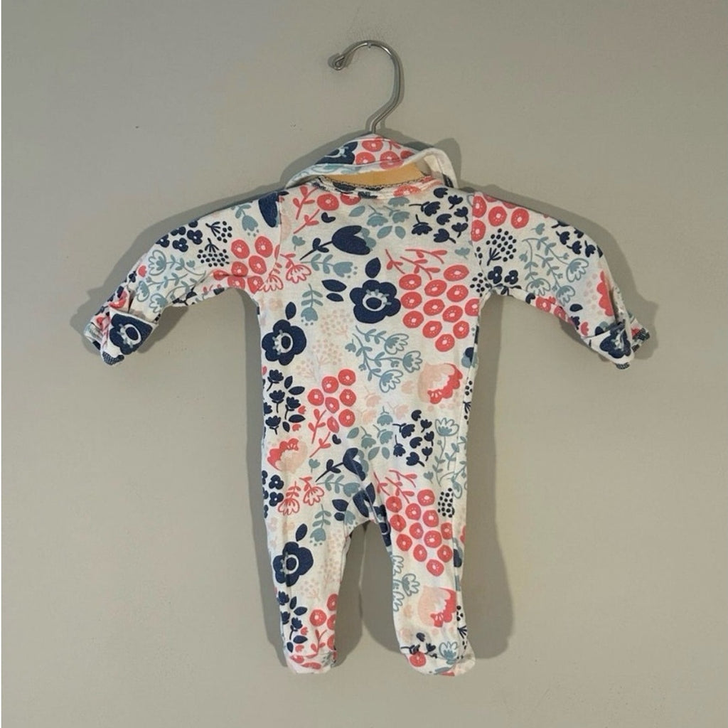 carter's floral snap footie and bib 3M