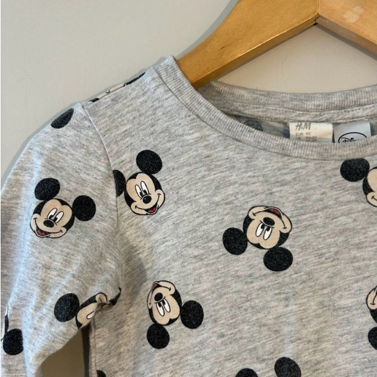 h&m disney mickey gray tee