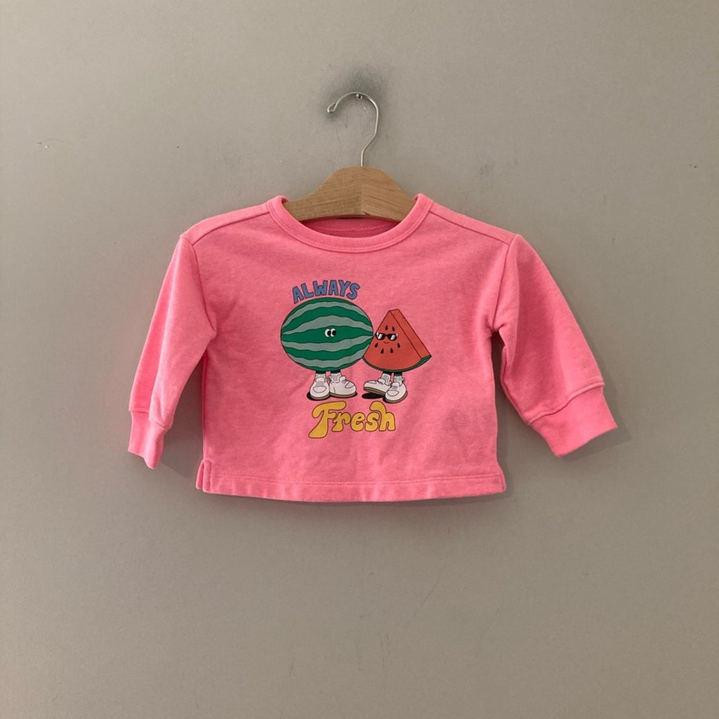 baby gap girls' hot pink sweatshirt 12-18M