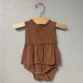 spearmintLOVE bamboo neutral skirted romper 3-6M