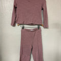 little co. girls' mauve ribbed matching set 4Y