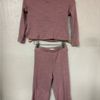 little co. girls' mauve ribbed matching set 4Y