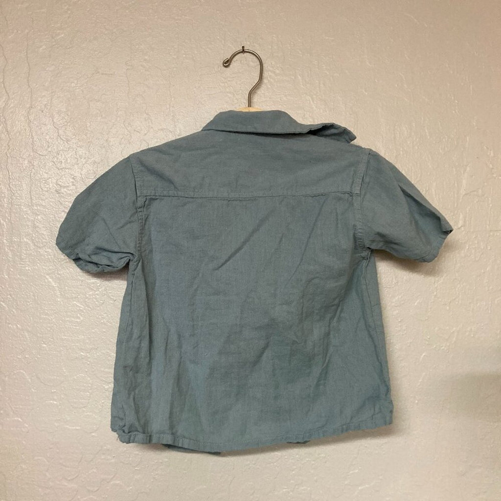 zara boy's blue button down shirt 3Y