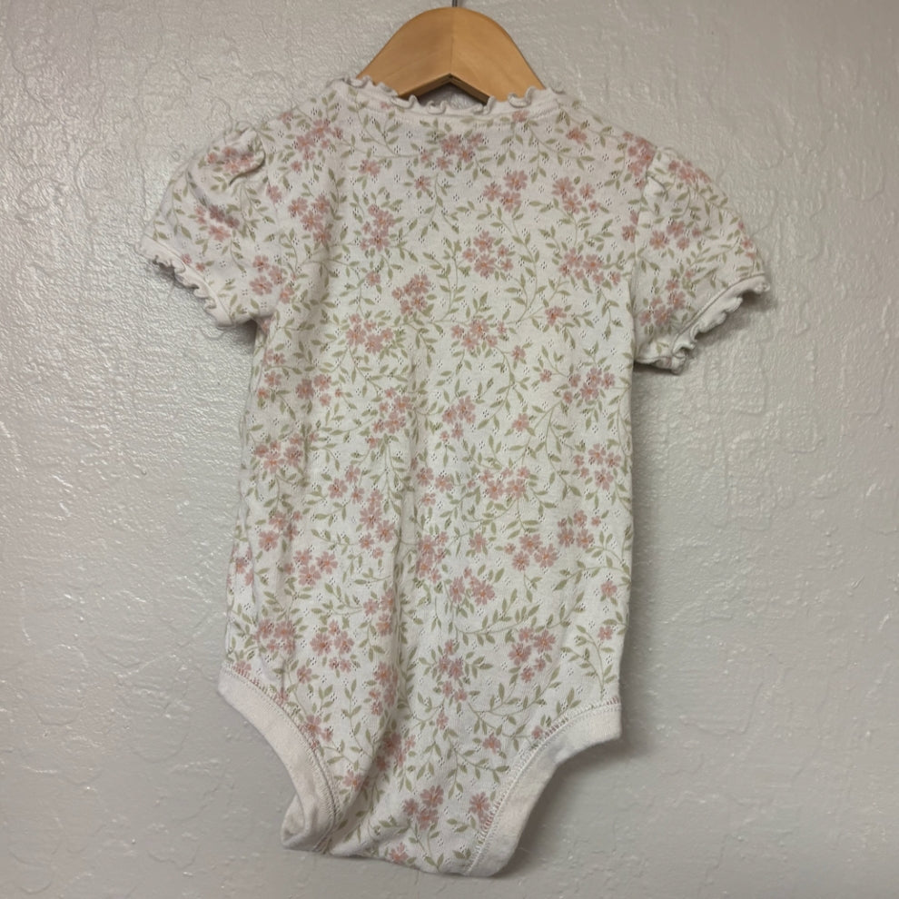baby gap girls' cream floral bodysuit 6-12M