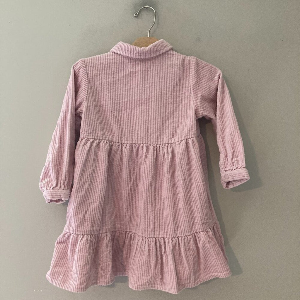 zara pink corduroy dress 3-4Y
