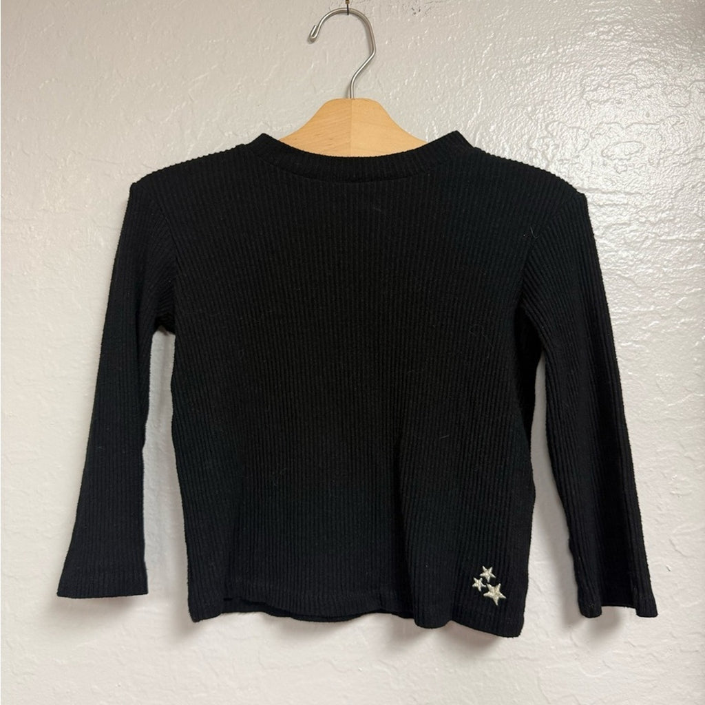 zara girls' black mock turtleneck 4-5Y