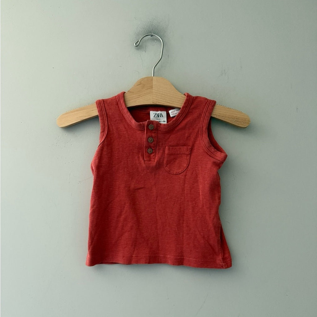 zara boys' red tank 12-18M