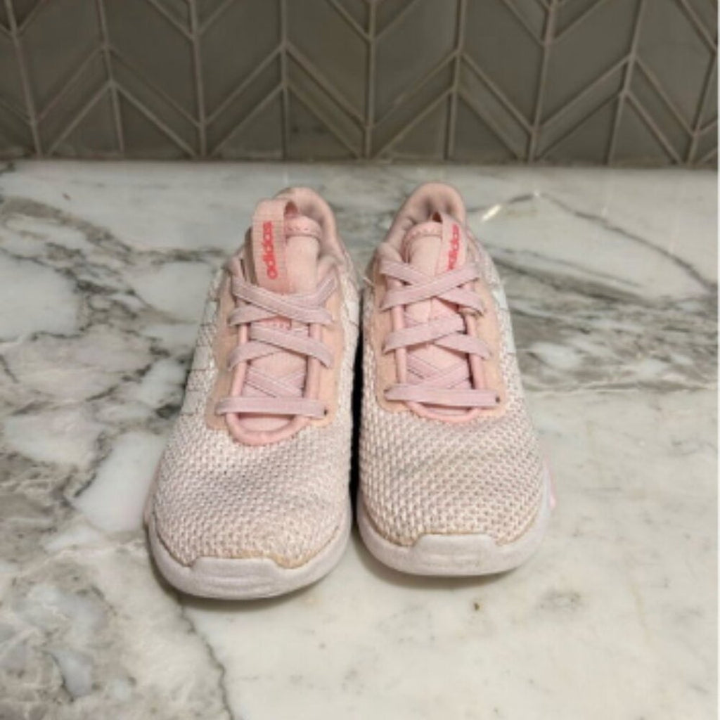 adidas girls' pink running shoes 8c