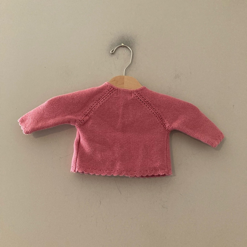 mayoral pink scalloped cardigan 1-2M