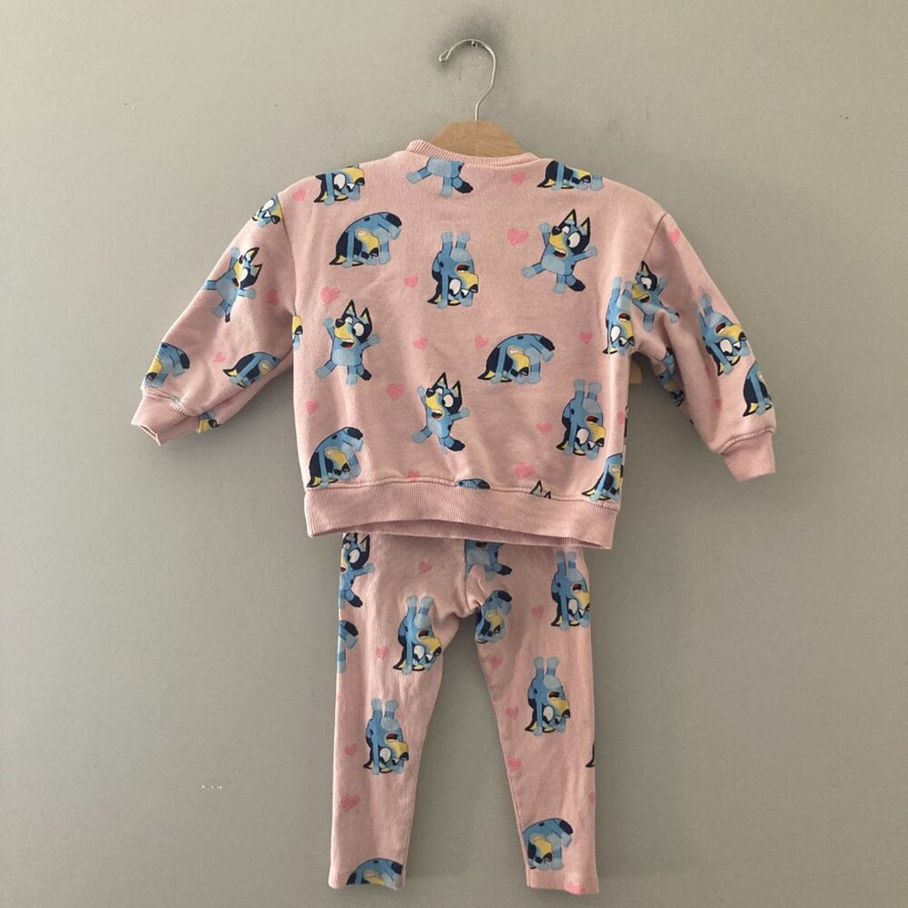 zara x bluey girls' sweatshirt‎ set 18-24M