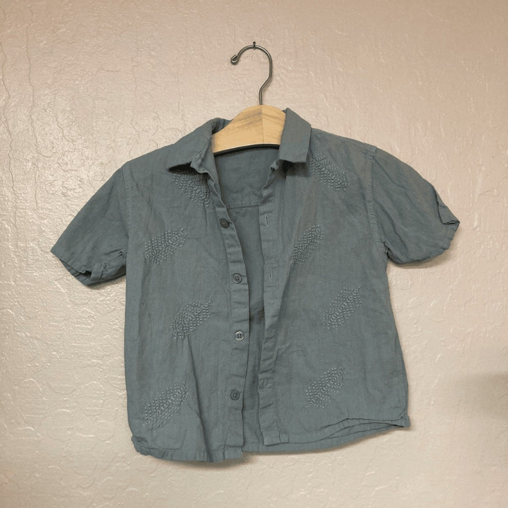 Zara Teal Boys Button-Down Shirt 3Y