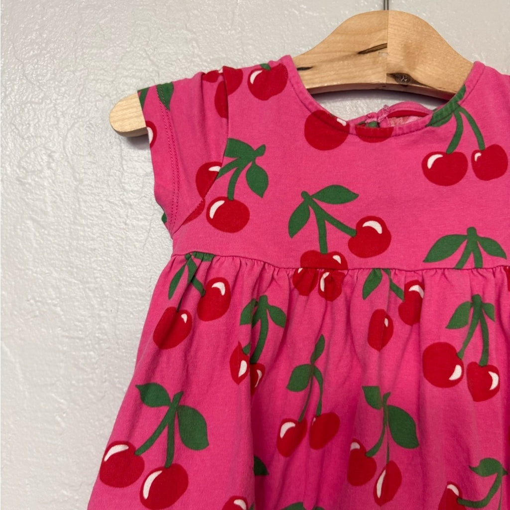 mini boden pink cherry dress 2-3Y