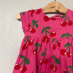 mini boden pink cherry dress 2-3Y