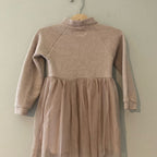 zara girls' pink ribbed tulle dress 4Y