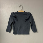 zara gray knit eyelet top 2-3Y