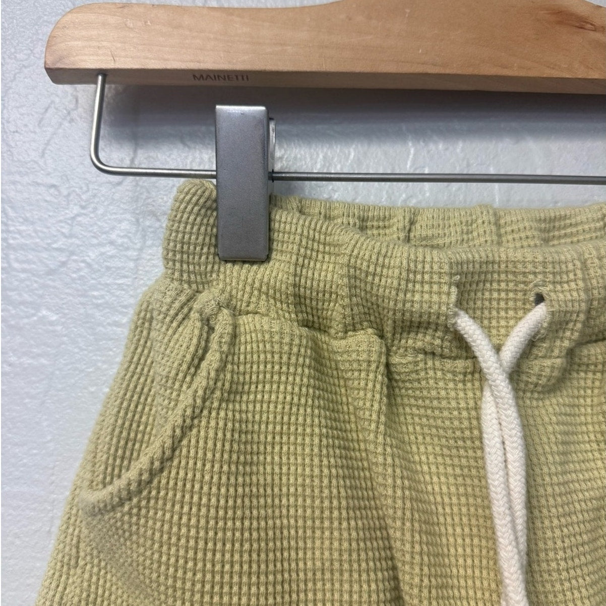 junie grey green neutral waffle shorts 3-4Y