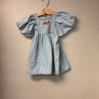 h&m girls' denim dress strawberry print 18M