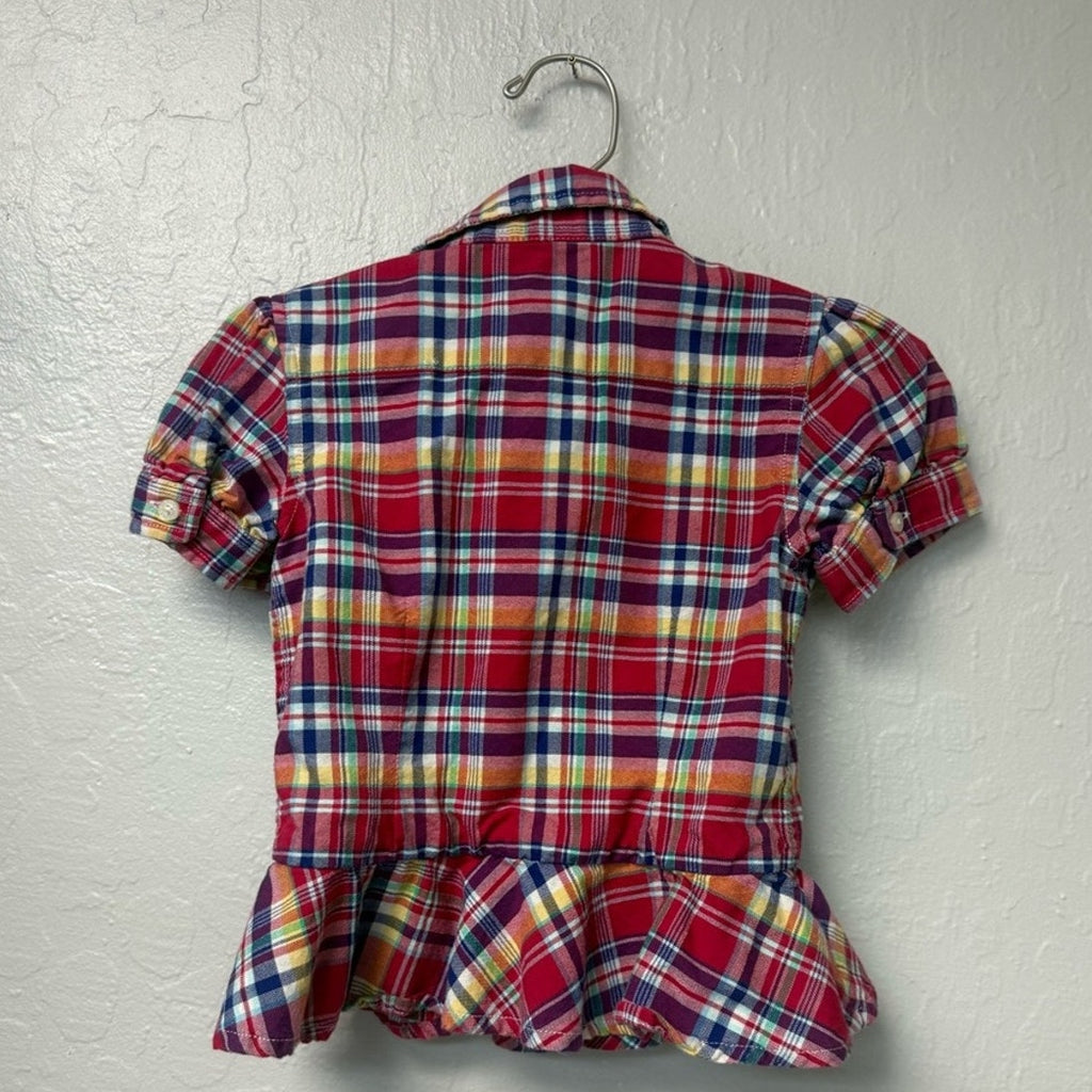 ralph lauren girls' plaid shirt 4Y