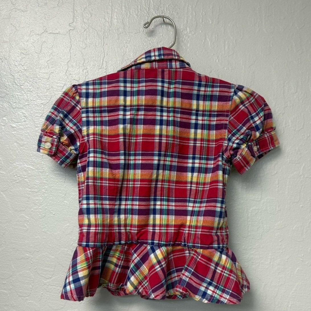 ralph lauren girls' plaid shirt 4Y