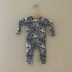 bums & roses skulls roses footie 0-3M