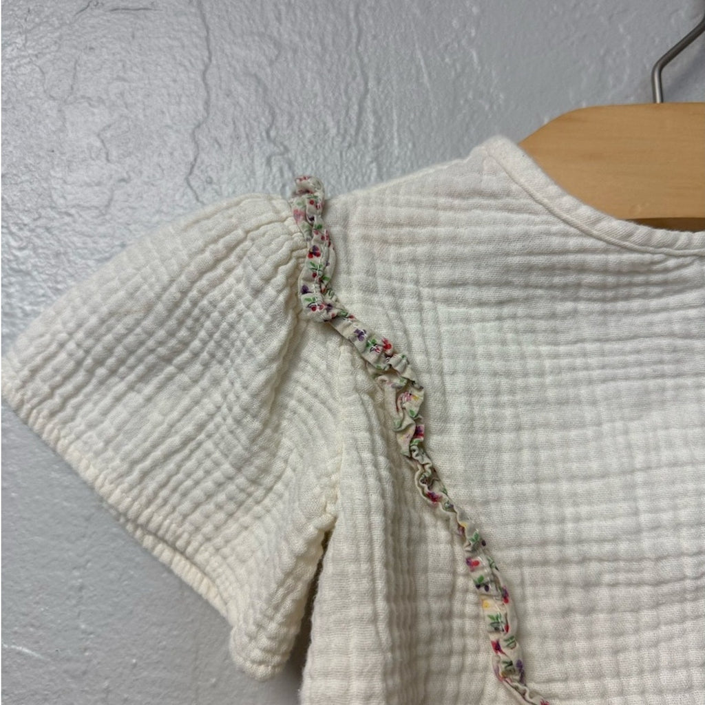 zara cream muslin top 9-12M