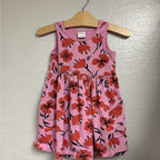 hanna andersson girls' pink floral dress 3T