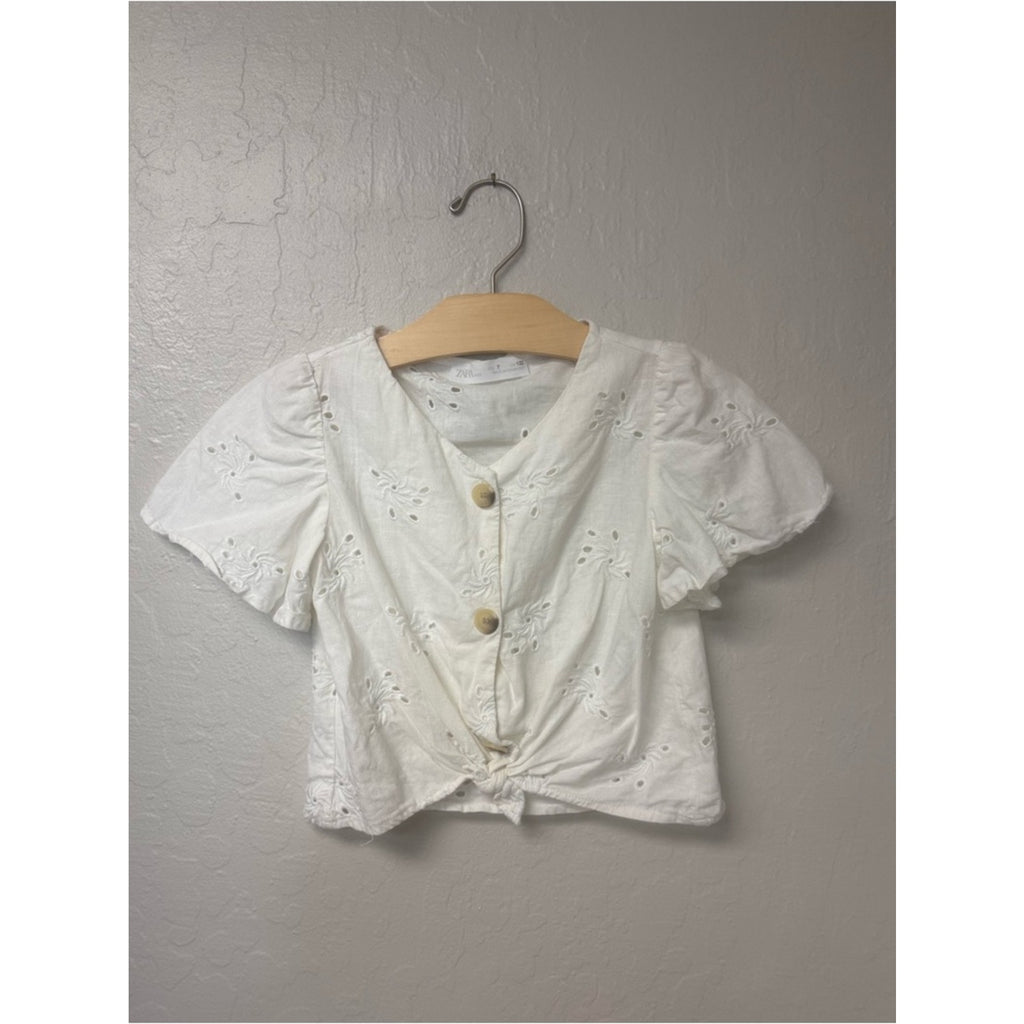 zara girls' eyelet blouse 7Y