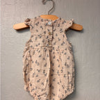 rylee + cru gray blue floral print romper 3-6M