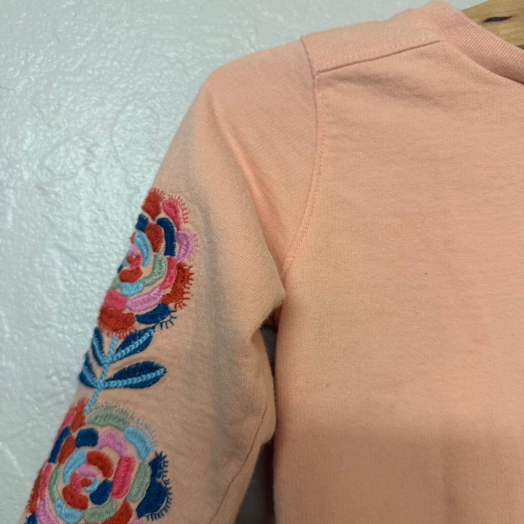 peek pink embroidered pullover 2T