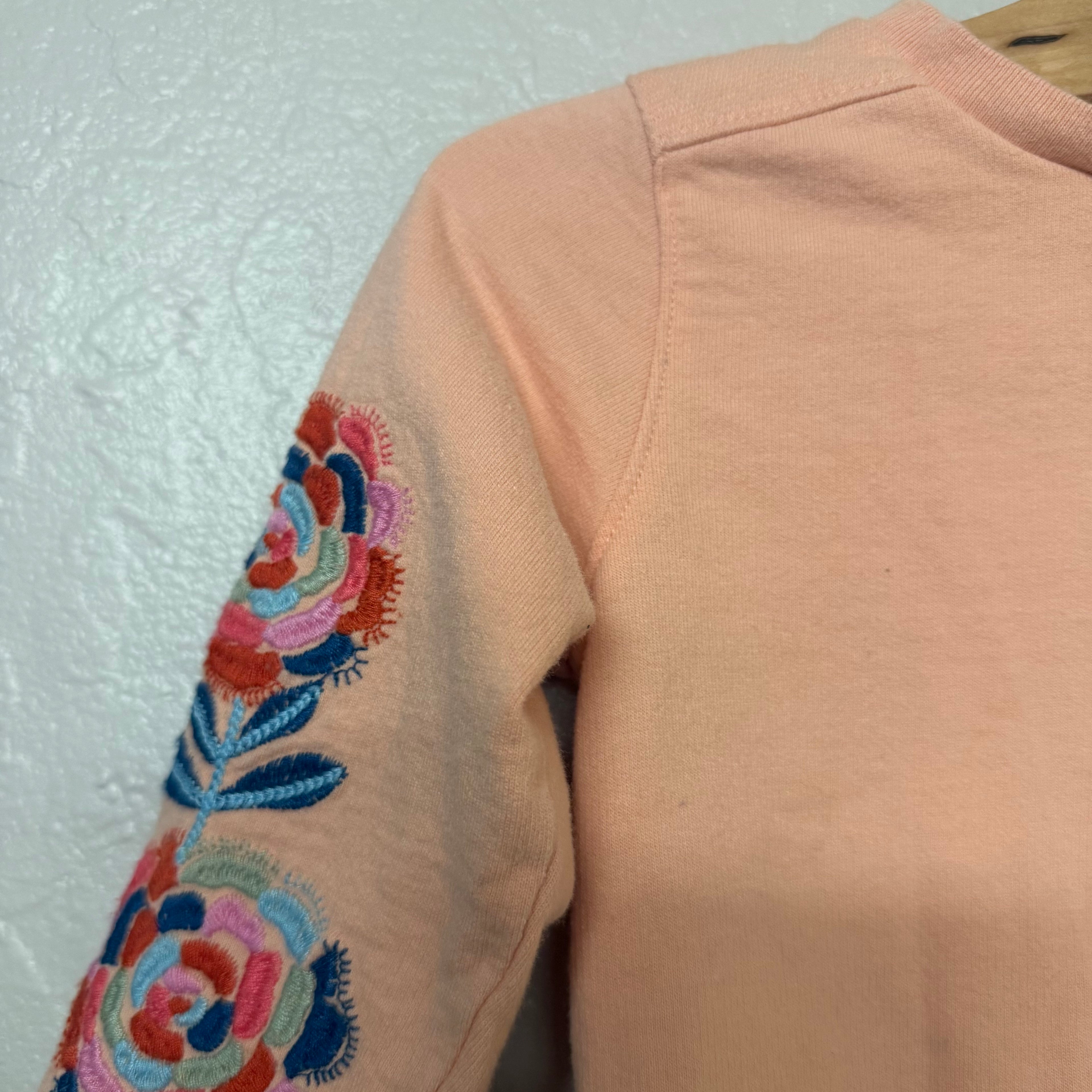 peek pink embroidered pullover 2T