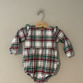rufflebutts holiday plaid flannel romper 18-24M
