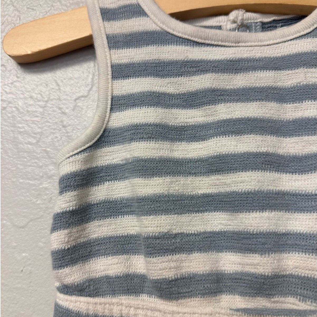 little planet cream gray stripe romper 9M