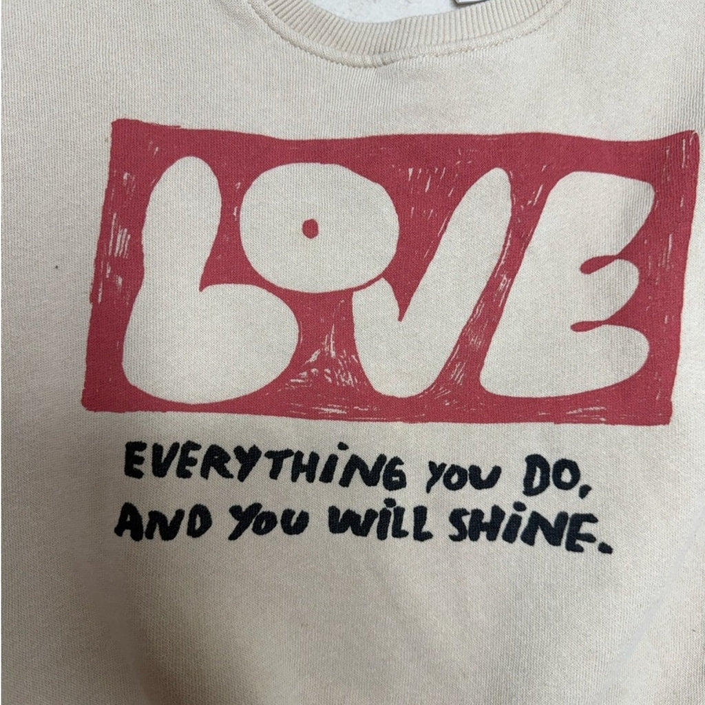 zara girls' love sweatshirt 2-3Y